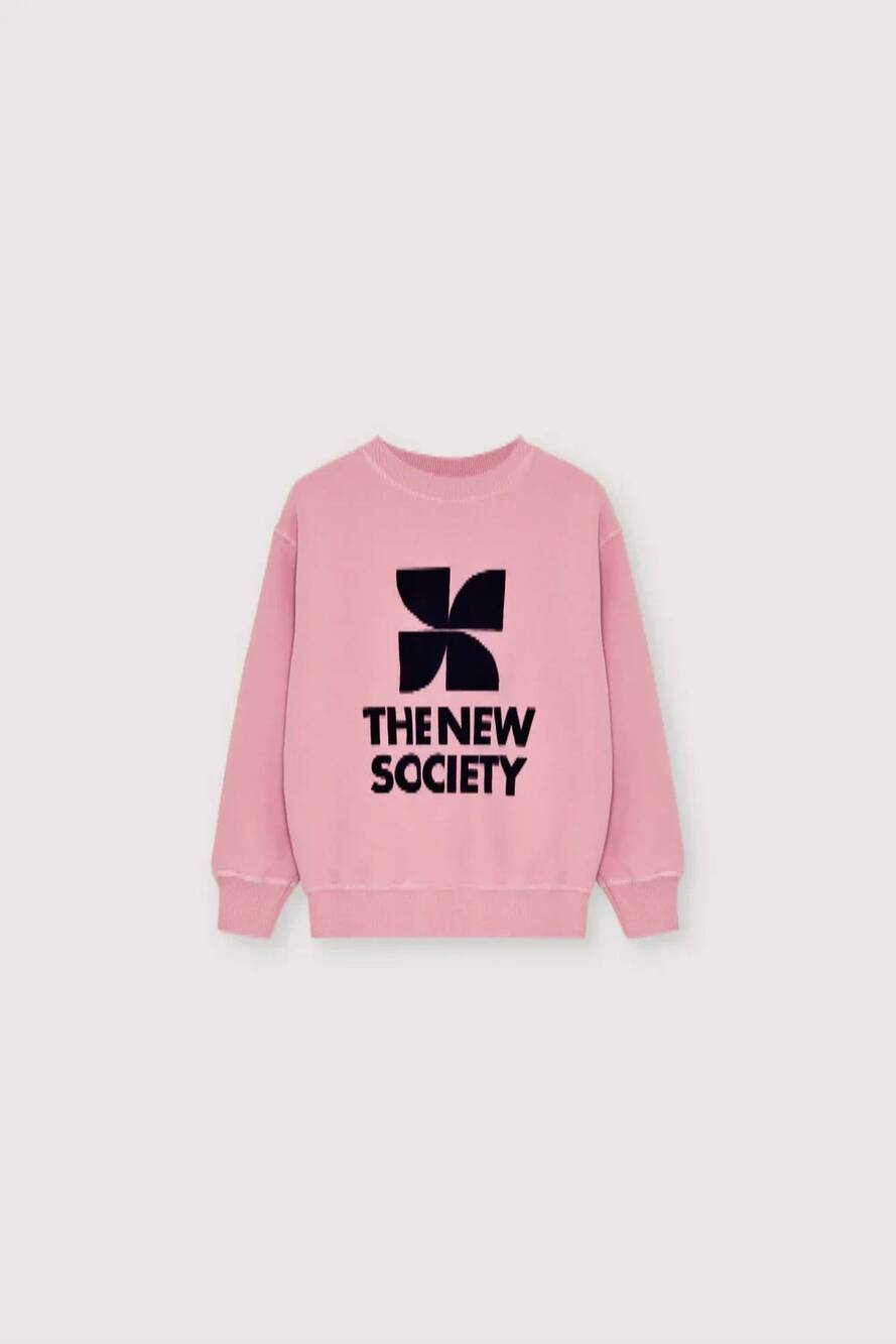 NEW THE NEW SOCIETY girl's logo sweatshirt in dream blush